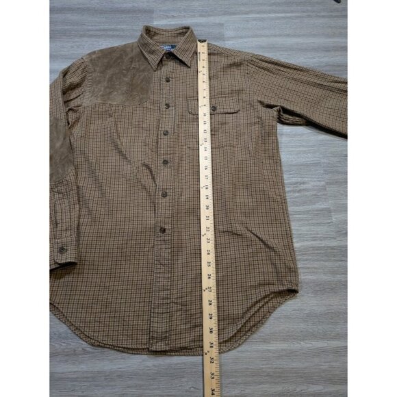 Vintage Polo Ralph Lauren Men's M Cagney Hunting Shirt 90s Shooting Patch Suede - Picture 10 of 11